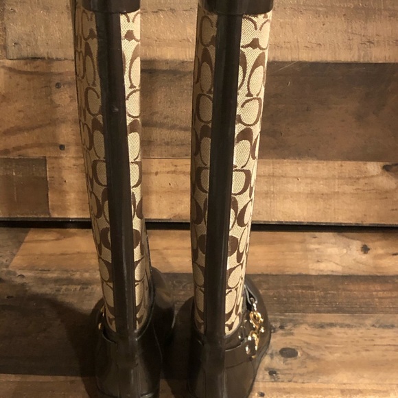 Coach Lori Brown Signature Coated ShinyRubberBoots - Picture 3 of 8